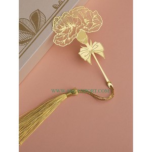 ชุดที่คั่นหนังสือโลหะทำมือลายดอกไม้สีทองที่คั่นหนังสือแฟนซีใหม่ที่น่าสนใจ3ชิ้น