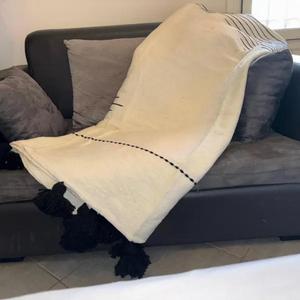 Manta Marroquí Hecha a Mano, Auténtica, Artesanal, Diseño Tribal, Suave, Tejida, Decoración para el Hogar, Regalo - Product Image 1