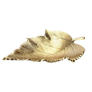 Gold Leaves Elegance Tray <b>Platter</b> Vintage Design Serving Tray for Home or Special Occasions Stoneware Dishes - Product Image 4