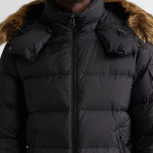 Nouveauté, blouson en fourrure sifflante noire naturelle avec logo personnalisé et design élégant, veste chaude et épaisse pour hommes, veste rembourrée d'hiver pour l'extérieur - Product Image 4