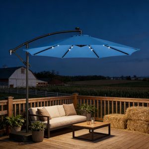 Parasol de terrasse solaire avec housse pour espaces extérieurs, neuf - Product Image 6