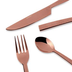 Ensemble de couverts élégant de qualité supérieure en acier inoxydable doré rose, finition brillante durable, pour la table de mariage, la réception, la vaisselle - Product Image 3