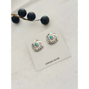Pendientes Thunderbird de Jerold Joe Kingman, Coleccionable Cultural, Turquesa y Plata de Ley - Product Image 4
