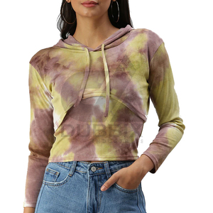 Nueva llegada al por mayor de alta calidad con logotipo personalizado mujeres Crop Top 2025 Material polar mujeres Crop Top transpirable con capucha - Product Image 1