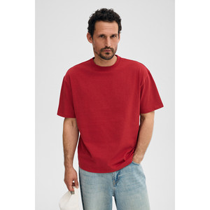 GRIMELANGE DUNNO เสื้อยืดคอกลมผ้าฝ้ายออร์แกนิก 100% สำหรับผู้ชายทรงปกติ - Product Image 1