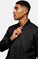 Blouson Bomber en Toile à Col Montant, Style Hiver Streetwear, Écologique, Confortable, Durable, Résistant à l'Usure, en Nylon, Imperméable avec Lettres sur le Devant