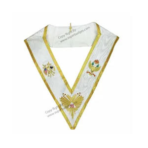 Collier du conseil Colliers maçonniques Degrés Regalia Collarette avec garniture dorée Regalia Collarette à vendre Colliers fraternels - Product Image 2
