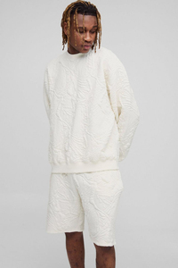 Conjuntos de pantalones cortos y sudadera de verano Logo personalizado 100% algodón Oversized Heavyweight Twin Set para hombres - Product Image 6