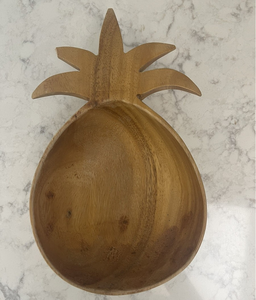 Precio al por mayor Piña en forma de madera Snack Tazón de frutas secas Tazón de 2 compartimentos Venta caliente - Product Image 6