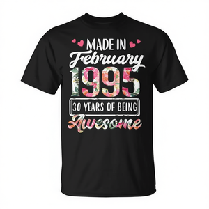 T-shirt floreale per il 30° compleanno, prodotta a febbraio del 1995. 30 anni di essere fantastici - Product Image 2