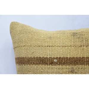 Beige 16x16 pulgadas lana Kantha bordado almohada tejida patrón Vintage almohada - Product Image 2