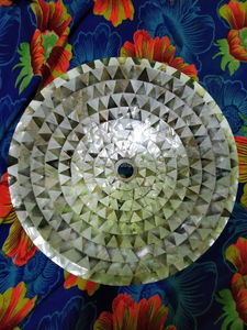 FWE-Lavabo de lavabo de nácar multicolor, mármol hecho a mano de excelente calidad para baño de hotel y hogar, venta al por mayor - Product Image 2