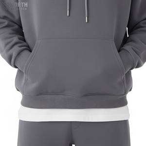 Venta al por mayor hombre transpirable chándal Casual manga larga personalizado chándal 2 piezas Boxy Fit Hoodie hombres Plain Heavyweight chándal - Product Image 4