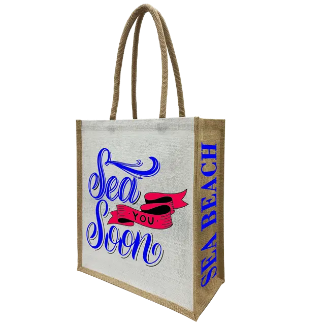 Erweiterbare Falt tasche Jute tasche Wieder verwendbare faltbare Einkaufstasche Geschenke Kunden spezifisches Bild made in India