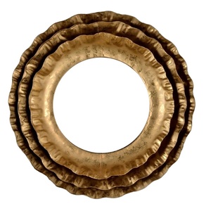 Wholesale Modern Home Decorative Antique Finishing Iron Round Wall Mirror <b>Frame</b> Luxury <b>Glass</b> Design for Living Room Made India - Product Image 6