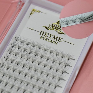 Extensions de cils Promades pré-fabriquées en éventail, ultra courtes à longue tige, 0.05, thermosoudées, base fine et pointue, super douces - Product Image 2