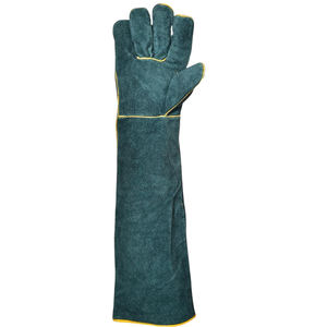 ถุงมือเชื่อมหนังวัวสำหรับผู้ชายถุงมือทำงานแยกหนังวัวสีเขียว - Product Image 2