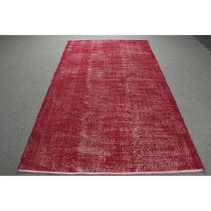 Vintage Large Rug 4.9x8.2 ft, Turkish <b>Red</b> Plants & trees <b>Wool</b> Rug - Product Image 1