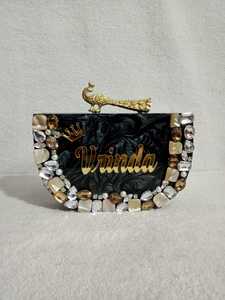 Bolso de Mano de Resina con Diseño Moderno y Asa de Cuentas, Imitación de Perla, Estilo Vintage, con Adorno de Mariposa, Juego Completo para Mujer, para Bodas - Product Image 6
