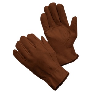 Customizable Logo Sheep Grain Leather Heavy-Duty Breathable Adjustable Wristlet Anti-Slip Abrasion-Resistant Safety <b>Gloves</b> - Product Image 3