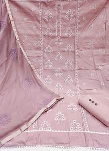 Mesdames Fancy New Original Cotton Summer Wear Broderie Work Dress Material - Product Image 3