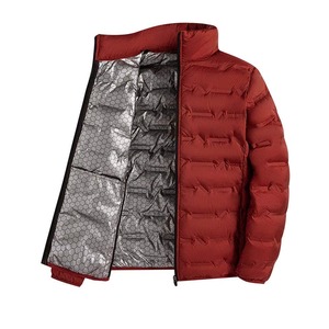 Men's Navy Blue Down Filled Puffer <b>Jacket</b> Stand Collar Winter Warm <b>Zip</b> <b>Up</b> Outerwear OEM Wholesale Manufacturer - Product Image 2