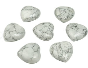 Mayorista genuino India Natural Howlite Forma de corazón Regalos de cristal pulido Puffy Palm Worry Orgone Ágata Decoración del hogar Raw - Product Image 5