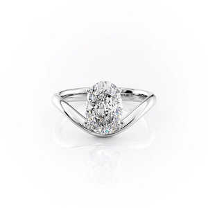 Conjunto de compromiso único y elegante de Berta, joyería de boda con anillos elegantes de moissanita de corte ovalado creados en laboratorio - Product Image 4