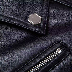 Vestes en cuir PU de style fourrure à manches longues de haute qualité avec poches zippées pour hommes, vêtements de sport, veste en cuir - Product Image 5