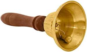 Campana de mano de latón con mango de latón, nuevo diseño, campana de Metal de peón para tample, oración, oficina, precio al por mayor - Product Image 2