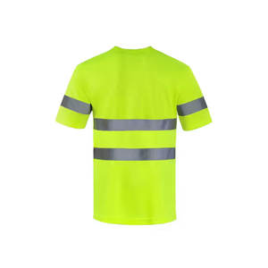 Custom Logo Men's Short Sleeve Safety Reflective Polyester Work Wear T-<b>Shirts</b> Breathable & <b>Flame</b>-Retardant with Outdoor Pocket - Product Image 6