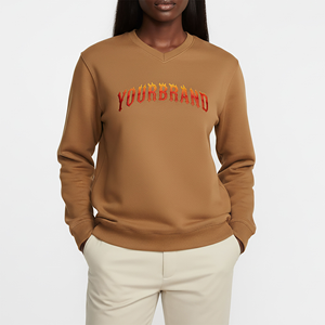 Sudadera Extra Grande con Cuello Redondo, Felpa Suave, Impresión Frontal Personalizada, Estilo Urbano de Invierno para Mujer, 100% Algodón, Anti-Pilling, Directo de Fábrica - Product Image 4