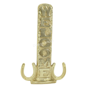 Plaque murale en aluminium massif avec revêtement en laiton doré sculpté à la main Design de bienvenue Plauque murale en métal Accessoires européens - Product Image 3