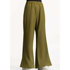 Women High Waist Wide Leg <b>Pants</b> Solid Color Elastic Waist Full Length Crepe Casual Autumn Loose Fit Breathable Woven Fabric - Product Image 4