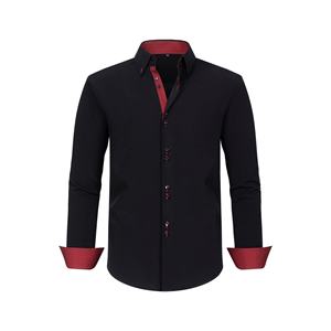 Bangladesh venta al por mayor de fábrica personalizada OEM hombres camisa de vestir informal camisas con botones camisa de manga larga tejida para hombres bajo MOQ - Product Image 3