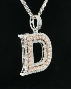 14k <b>gold</b> & diamond D Initial Pendant VVS Moissanite Pass Diamond <b>Tester</b> Ball Pendant Iced Plated Charm High Quality Buss Jewelry - Product Image 2