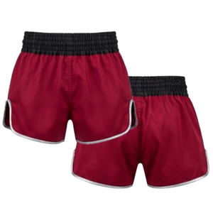 Martial Arts <b>Shorts</b> Red With <b>Silver</b> Embroidery Unisex Adult Mixed Martial Arts Wear Stretch Fit Regular Style - Product Image 6