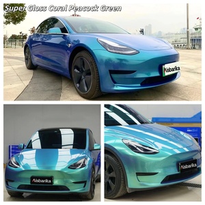 Film de protection de peinture en vinyle auto-adhésif de qualité supérieure, super brillant, couleur vert jade corail métallique, changement de couleur, vinyle PET - Product Image 6