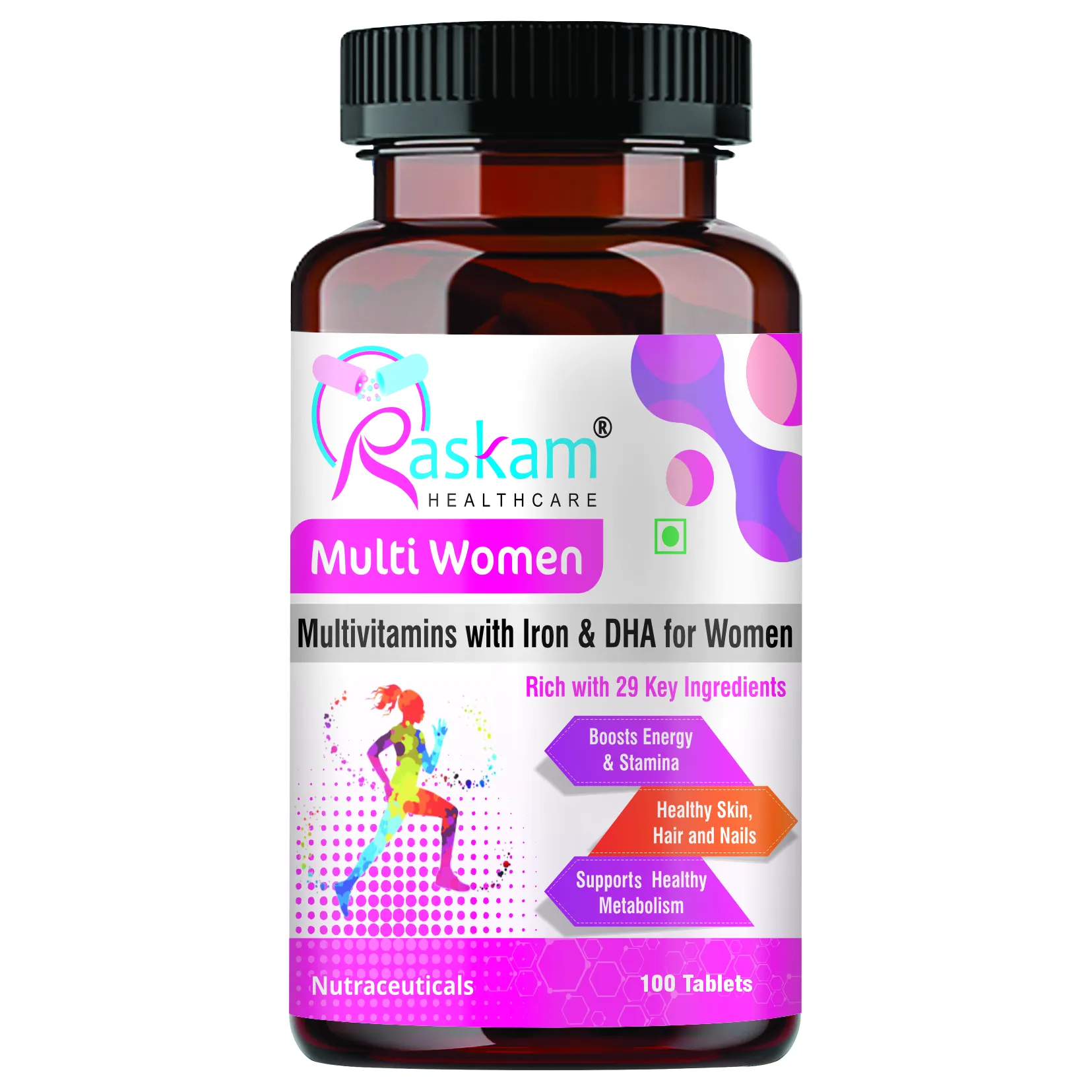 Kadın tabletler ve kapsüller için demir ve DHA ile Multivitamin yüksek kaliteli gıda takviyesi Multivitamin ve Mineral