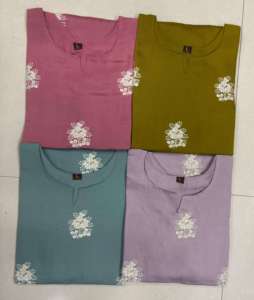 Beautiful Occasional Wear Dressing Color Heavy Maslin Kurti Pant & Dupatta With Lakhnavi Work World Wide Exportateur et fournisseur - Product Image 5