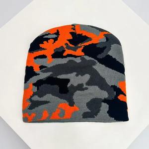 Otoño e Invierno nuevo estilo europeo camuflaje Color bloque sombreros de punto cálido versátil Hip Hop gorros moda callejera al aire libre - Product Image 6