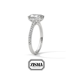 Timeless 14K Gold Pave Band Ring con 1,5 Quilates Emerald Lab Diamond IGI Certified Personalizable para regalos nupciales o de lujo - Product Image 4