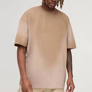 Alta calidad 100% algodón al por mayor personalizado impreso Logo camiseta de gran tamaño Sunfaded Vintage lavado suelto ajuste camisetas de los hombres - Product Image 1