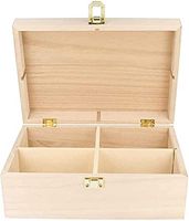 Boîte à thé carrée décorative en bois laqué brun naturel, 4 compartiments, organiseur de sacs, style européen, rangement multifonctionnel pour vaisselle