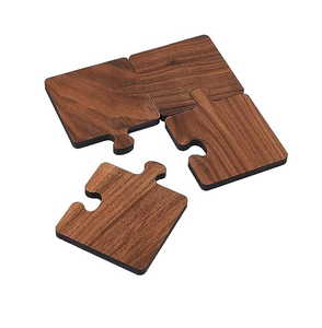 Fabricación Posavasos de rompecabezas de madera de acacia maciza Posavasos de madera de acacia rústica de moda Más vendidos - Product Image 2