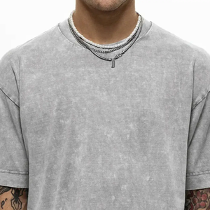 Wholesale Oem 100% Cotton Men Oversized Tshirts <b>Print</b> Tee Logo T-shirt Heavyweight Stone Acid Washed Vintage Breathable T Shirt - Product Image 6