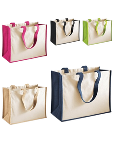 Bolsa de comestibles de yute reutilizable ecológica con superficie laminada con logotipo impreso personalizado para mayor durabilidad y estilo, precio al por mayor - Product Image 6