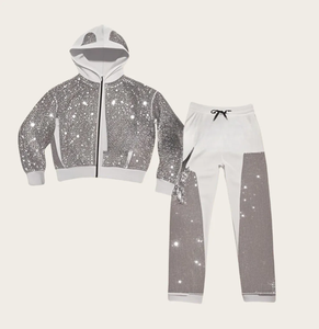 Conjunto de pantalones de chándal y Sudadera con capucha para hombre, chándal de dos piezas, conjunto de pantalones de chándal Acampanados para hombre OEM Sun Faded - Product Image 2