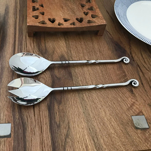 Curved Handle Design Stainless Steel <b>Salad</b> Server <b>Salad</b> <b>Tools</b> Perfect For Restaurants Hotel And Resort From India - Product Image 2