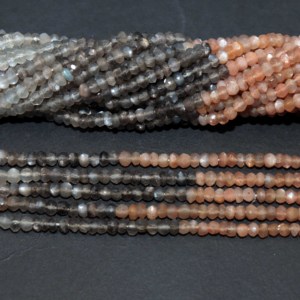 Cuentas sueltas de Rondelle facetadas de piedra lunar Goldensheen de la mejor calidad, 3,5-4,5mm, nueva tendencia, cuentas para hacer joyas de moda - Product Image 1